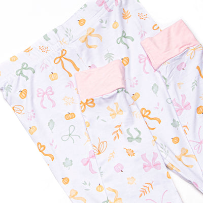 Pinwheel Pumpkin Patch Bamboo Pajama Short Sleeve Set, Pink