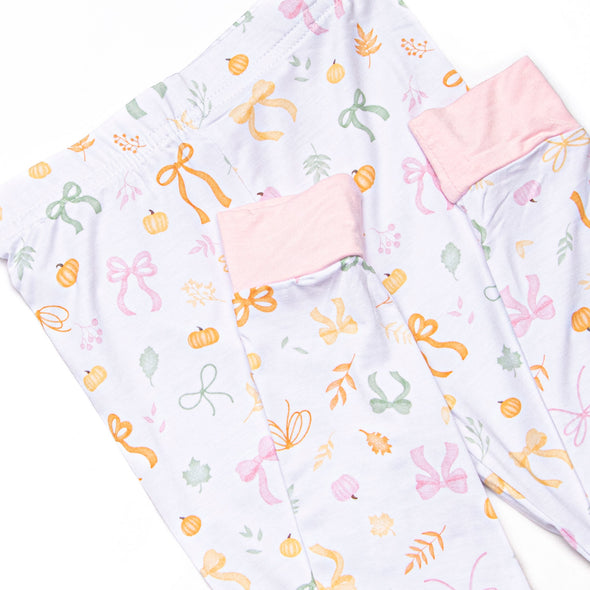 Pinwheel Pumpkin Patch Bamboo Pajama Short Sleeve Set, Pink