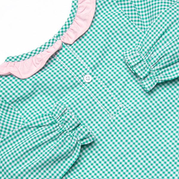 Mint Moos Applique Dress, Green