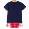 Bold Stripes Short Set, Navy