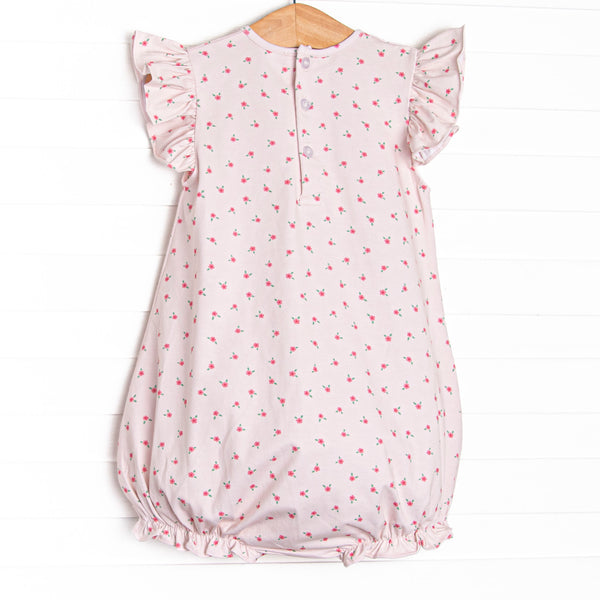 Bitty Bow Blooms Applique Bubble, Pink