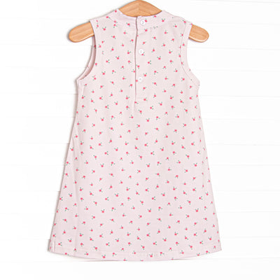 Bitty Bow Blooms Applique Dress, Pink