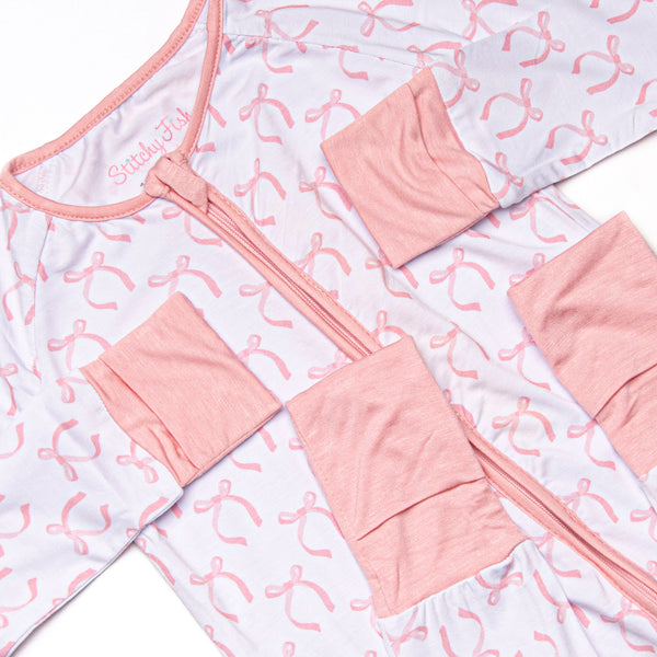 Brooklyn Bows Bamboo Zippy Pajama, Pink