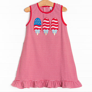 Patriotic Pops Applique Dress, Red Stitchy Fish Patriotic Pops Applique Dress, Red Stitchy Fish