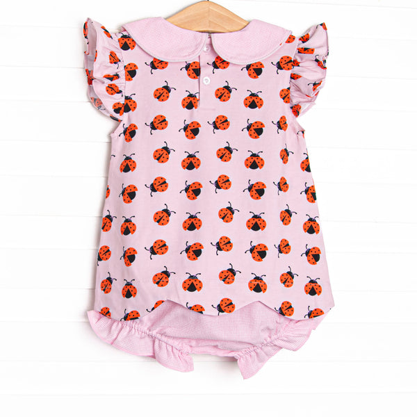 Ladybug Line Diaper Set, Pink