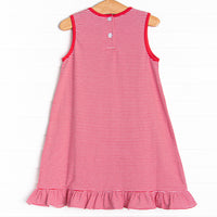 Patriotic Pops Applique Dress, Red