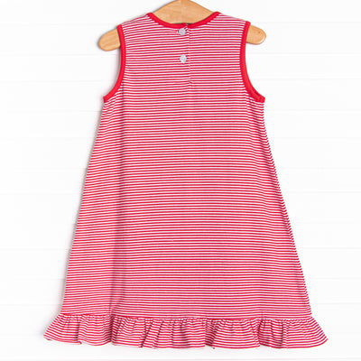 Patriotic Pops Applique Dress, Red