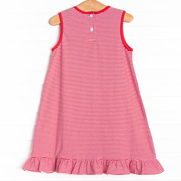 Patriotic Pops Applique Dress, Red