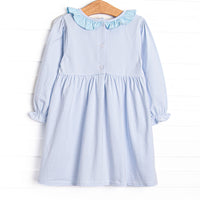 Snack O'Lantern Pup Applique Dress, Blue