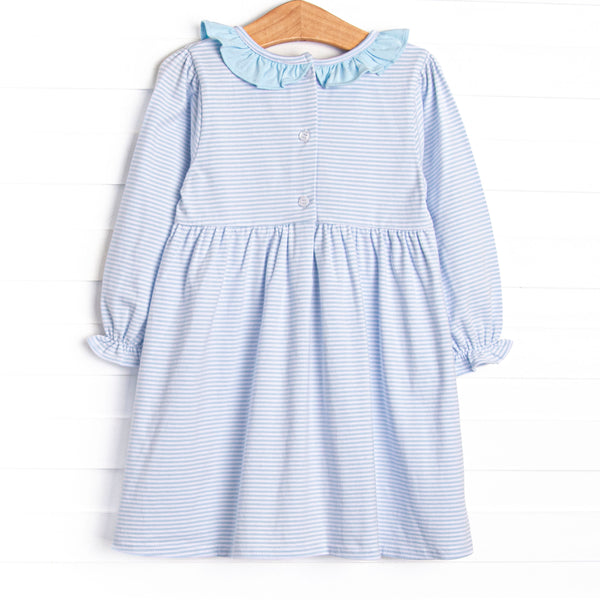 Snack O'Lantern Pup Applique Dress, Blue