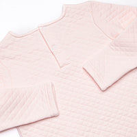 Courtney Quilted Long Sleeve Short Set, Pink