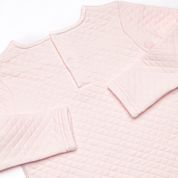 Courtney Quilted Long Sleeve Short Set, Pink