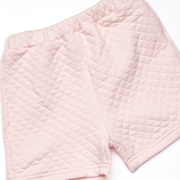 Courtney Quilted Long Sleeve Short Set, Pink
