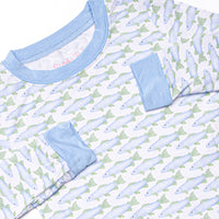 Clear Lake Catch Bamboo Pajama Set, Blue