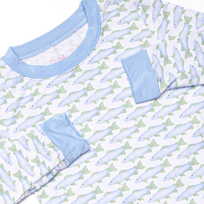 Clear Lake Catch Bamboo Pajama Set, Blue