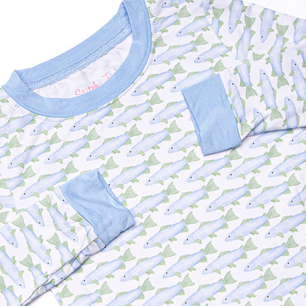 Clear Lake Catch Bamboo Pajama Set, Blue