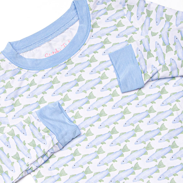 Clear Lake Catch Bamboo Pajama Set, Blue