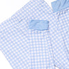 Blue Gingham Bamboo Pajama Set, Blue