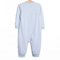 Snack O'Lantern Pup Applique Romper, Blue