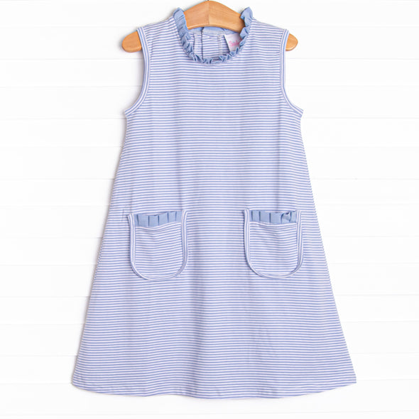 Grace Pocket Dress, Periwinkle Stripe