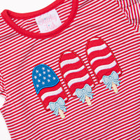 Patriotic Pops Applique Ruffle Short Set, Red