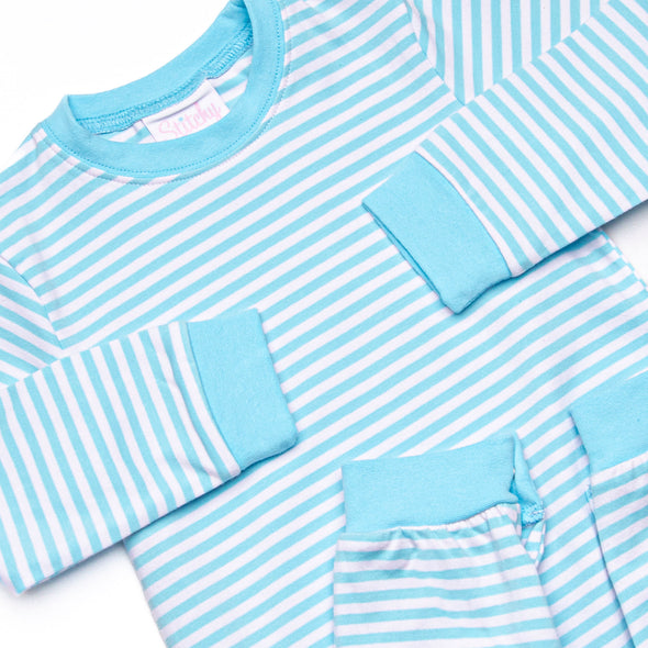 Luca Romper, Aqua Stripe