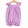 Bundles and Bows Smocked Bubble Romper, Purple