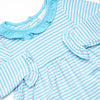Lyla Ruffle Dress, Aqua Stripe