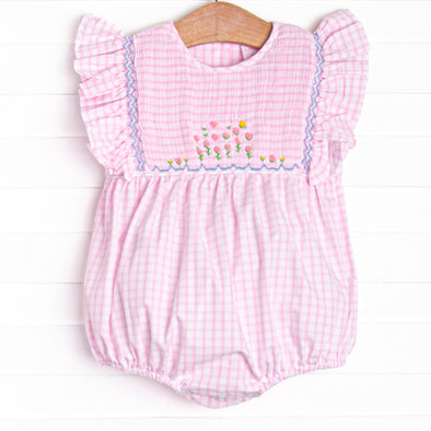 The More You Grow Smocked Bubble, Pink