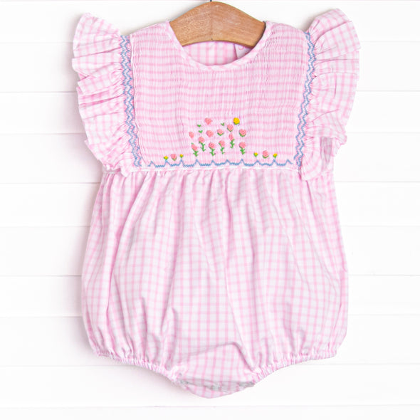 The More You Grow Smocked Bubble, Pink