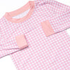 Pink Gingham Bamboo Pajama Set, Pink