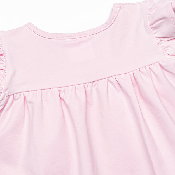 Duckling Dash Ruffle Short Set, Pink
