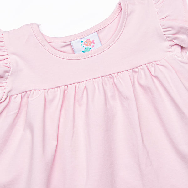 Duckling Dash Ruffle Short Set, Pink