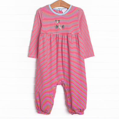 Southern Migration Applique Romper, Red