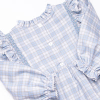 Bleu: Francine Smocked Bubble, Blue
