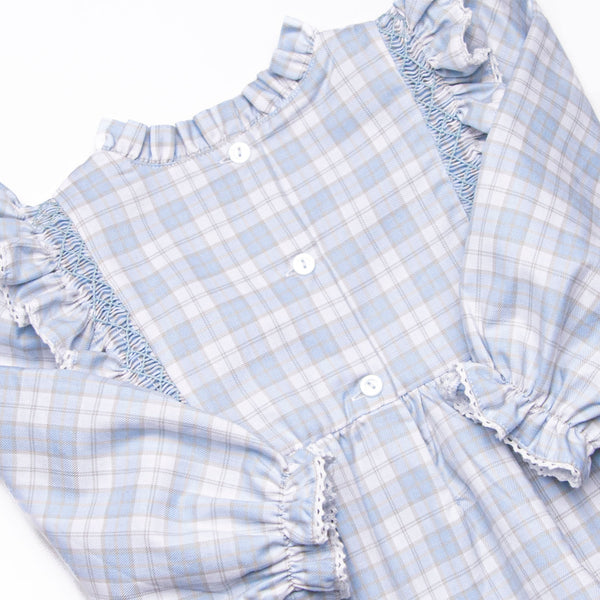 Bleu: Francine Smocked Bubble, Blue