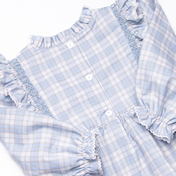 Bleu: Francine Smocked Bubble, Blue