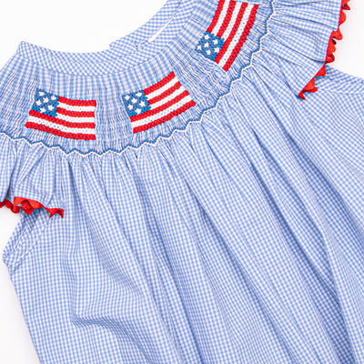 Salute The Flag Smocked Dress, Blue
