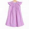 Bundles and Bows Smocked Bishop Dress, Purple