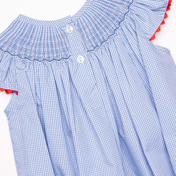 Salute The Flag Smocked Dress, Blue