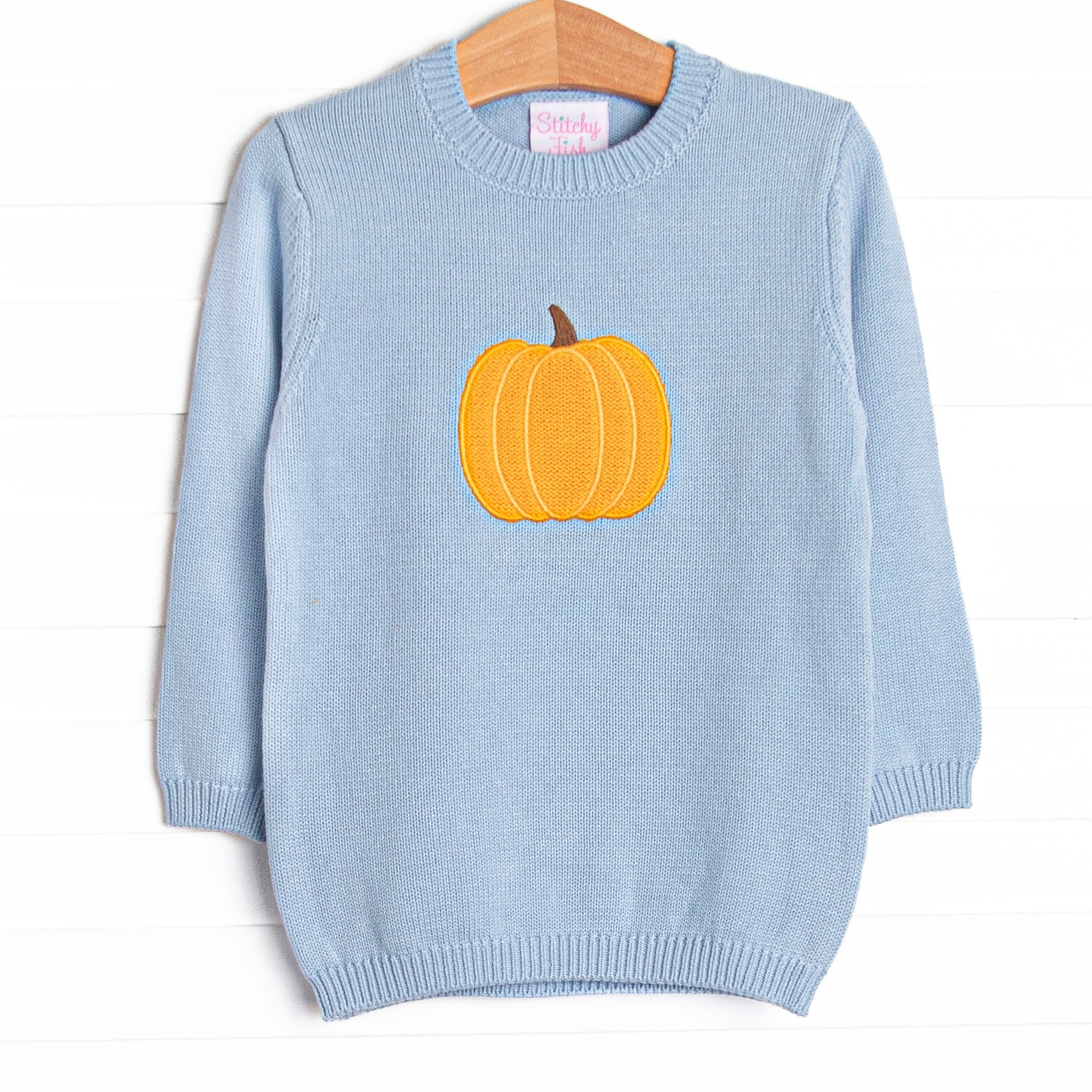 Cozy Carving Applique Sweatshirt, Blue – Stitchy Fish