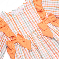 Patchwork Plaid Legging Set, Orange