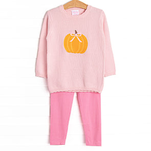 Harvest Season Sweater Legging Set, Pink