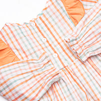 Patchwork Plaid Legging Set, Orange