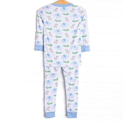 Zoo Park Pals Bamboo Pajama Set, Blue
