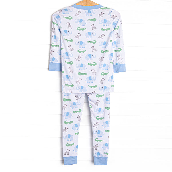 Zoo Park Pals Bamboo Pajama Set, Blue