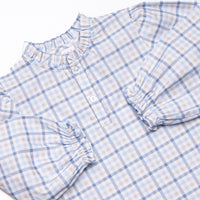 Poised Plaid Ruffle Bubble, Blue