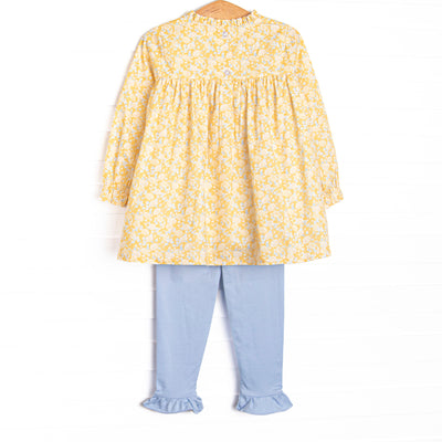 A Moment for Mums Ruffle Legging Set, Yellow