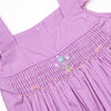 Bundles and Bows Smocked Bubble Romper, Purple