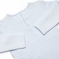 Caden Quilted Long Sleeve Short Set, Blue